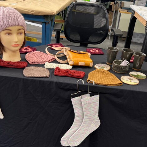 Table showing the work of Creative Pathways students